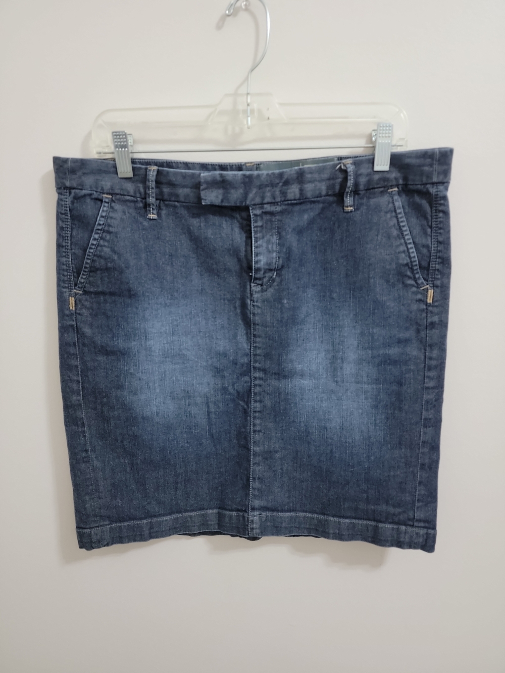 Converse All Star Size 12 Blue Jean Denim Knee Length Skirt Back Slit